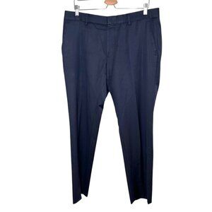 Hugo Boss Mens Navy Blue Virgin Wool Dress Suit Pants Size 36R